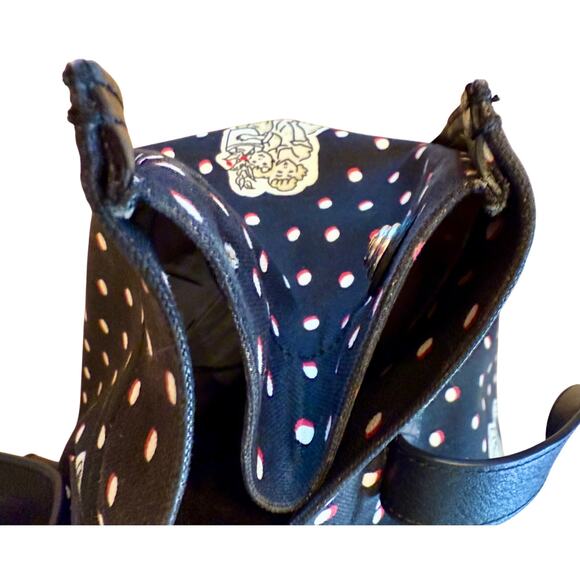 Loewe Paula's Ibiza Close to Paradise Black Polka Dot Canvas Leather Tote Bag - Picture 7 of 16